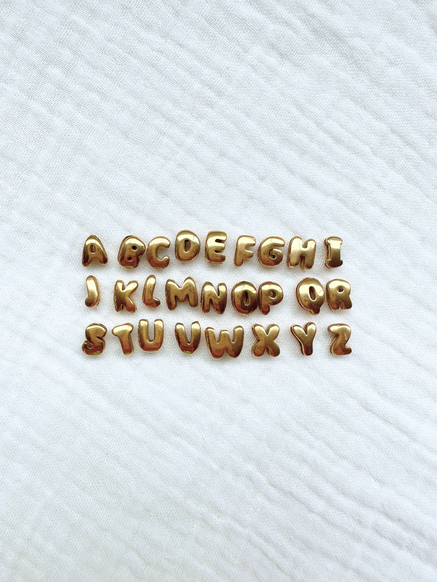 Bubble Letter Necklace - 18K Gold Plated