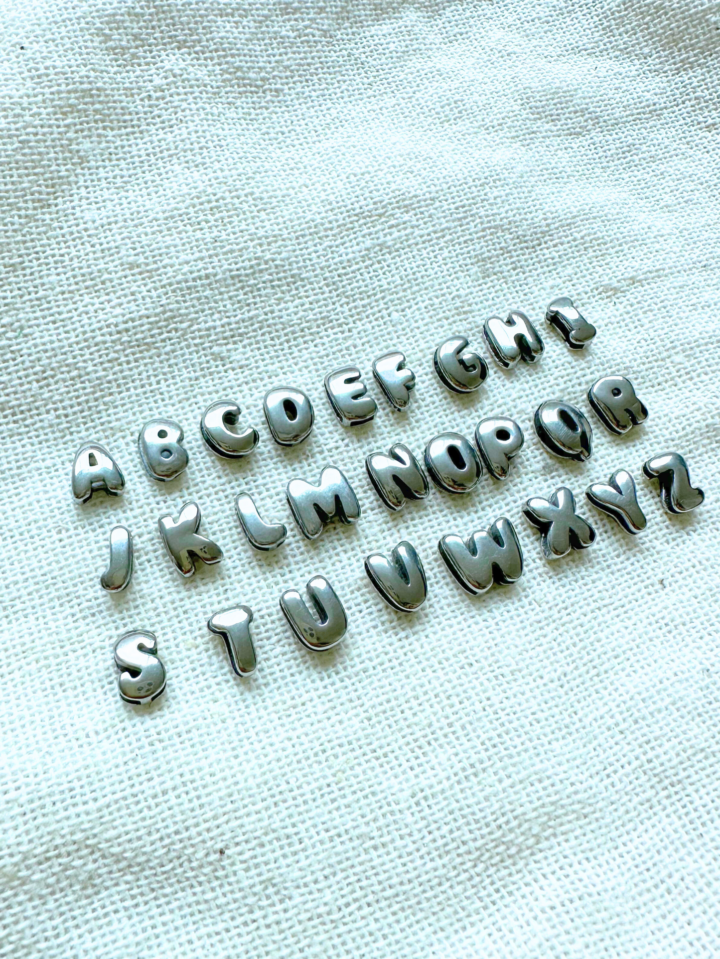 Bubble Letter Necklace - Silver Plated